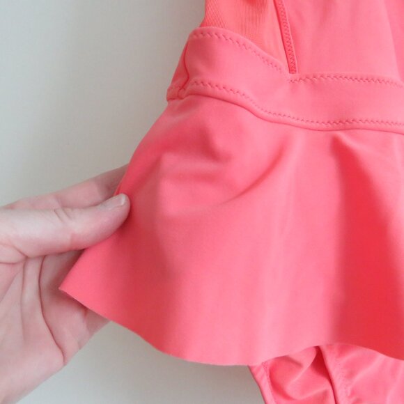 ADIDAS X STELLA MCCARTNEY Coral Pink One Piece Ruffle Swimsuit - Size L - Picture 6 of 14